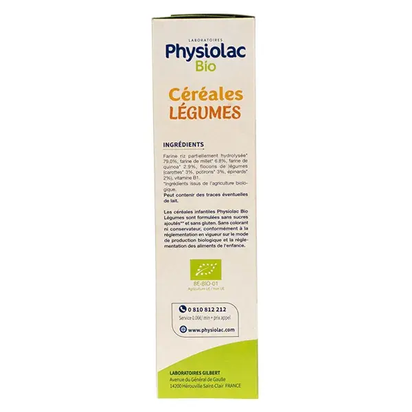 Physiolac Bio Céréales aux Légumes +4m 200g