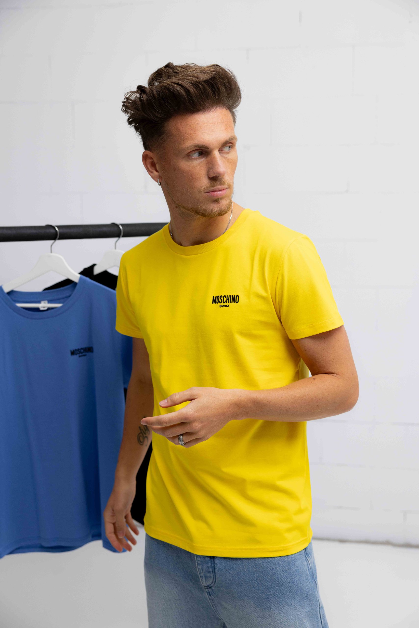 Moschino Swim T-Shirt Heren Geel