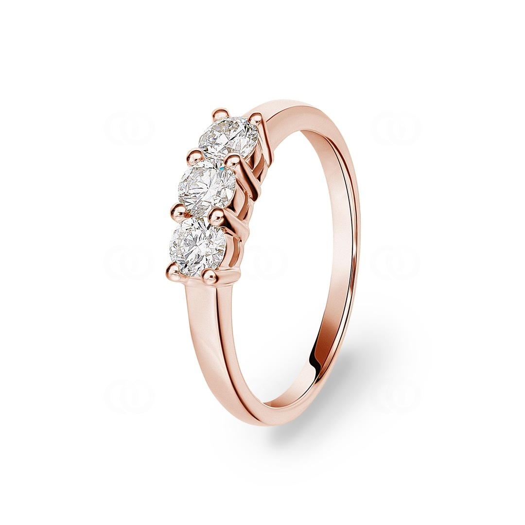 0.63 Karat Trilogie Diamantring 750/18 K Roségold