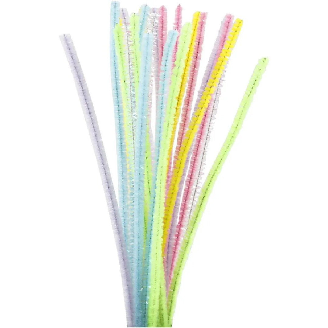 Creativ company chenilledraad - pastel glitter - 24st