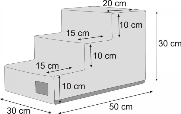HOBBYDOG SMALL STAIRS SAVOY GRAY 30CM HIGH