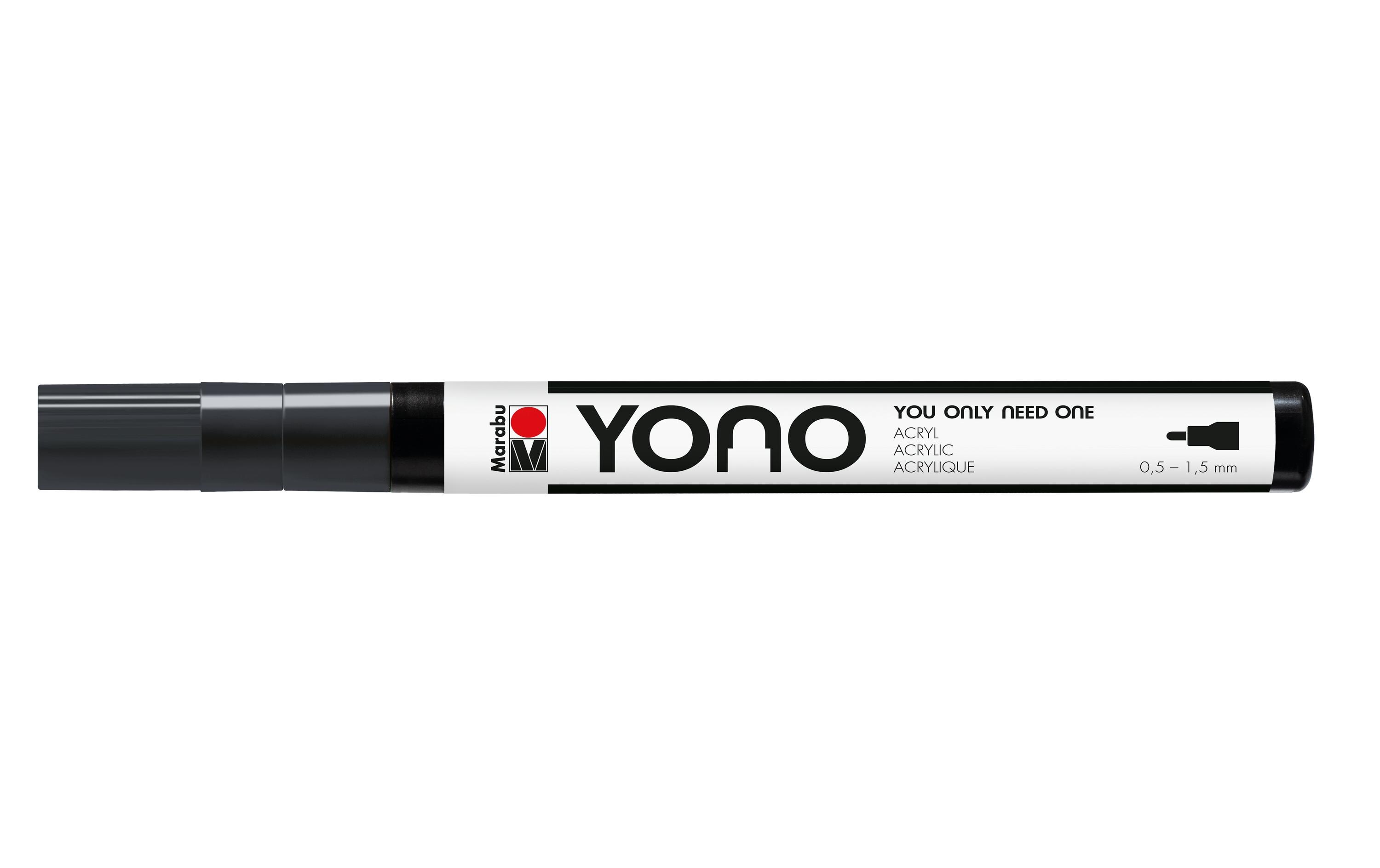 Acrylmarker YONO 0.5 - 1.5 mm SchwarzAcrylstift für alle Fälle