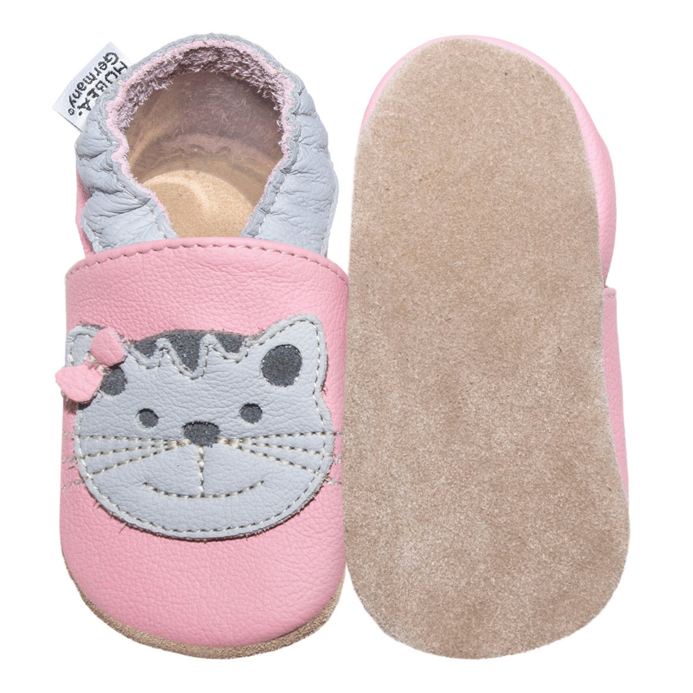 HOBEA-Germany Krabbelschuhe Katze rosa
