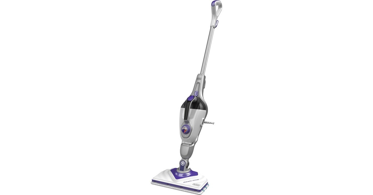BLACK+DECKERBHSM1615DSM 1600W Steam-mop met SteaMitt, deltavoet en 17 accessoires stoomreiniger  (Wit/donkerpaars)