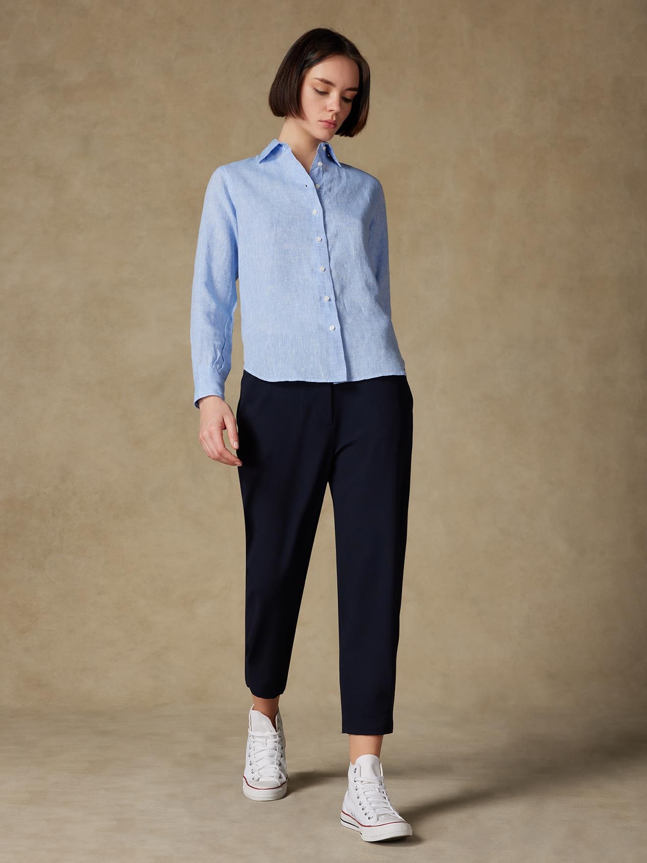 Chemise Albane en lin ciel