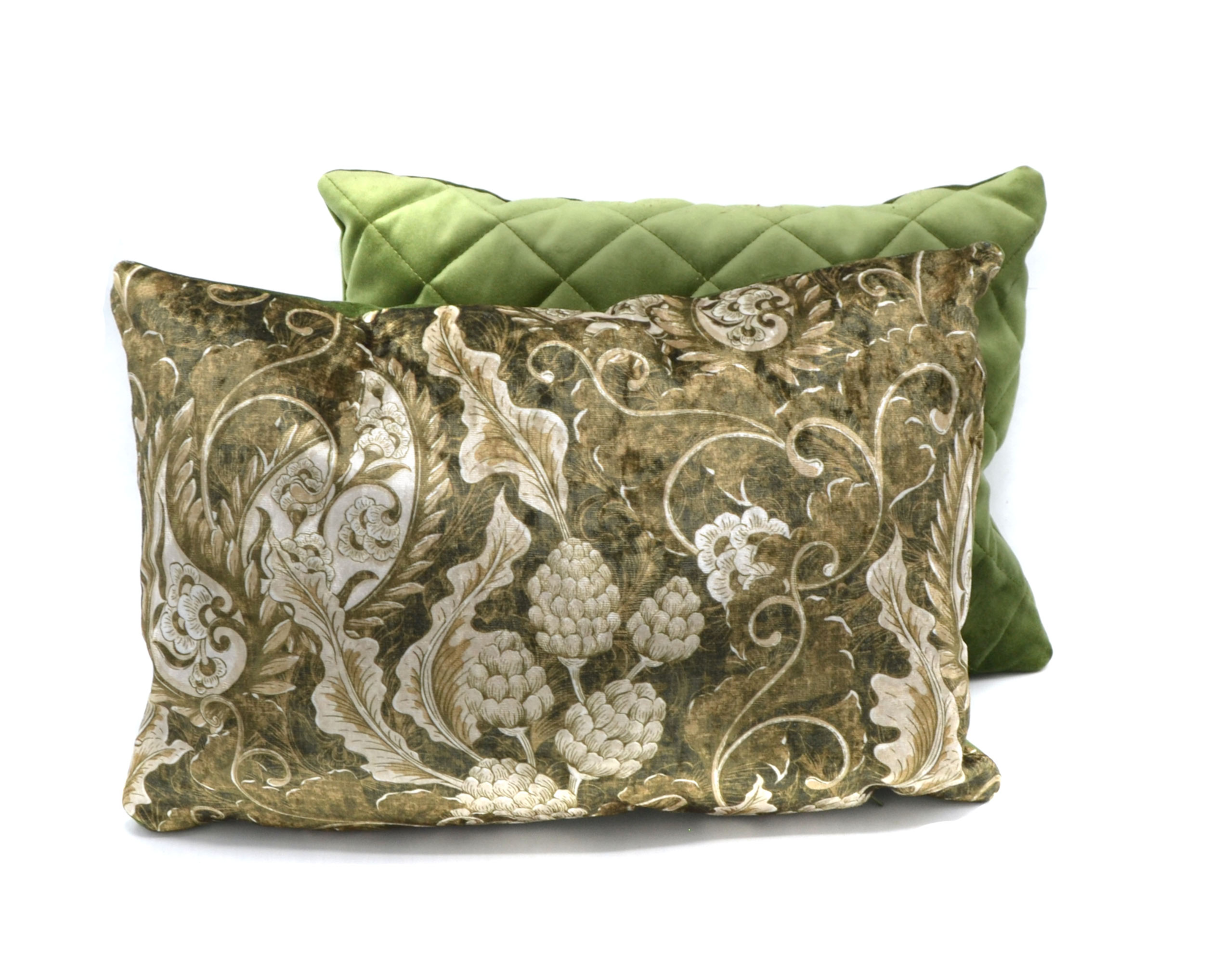 Kussen velvet Floral vintage groen 50 x30