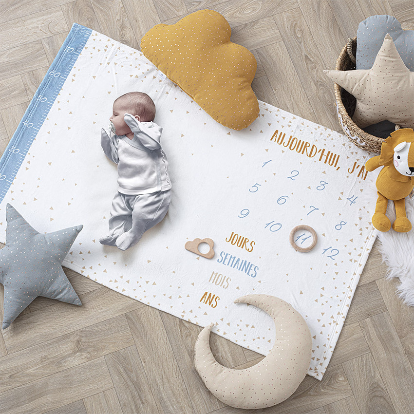 Couverture étape évolution bébé 120 x 80 cm (modèle aléatoire)