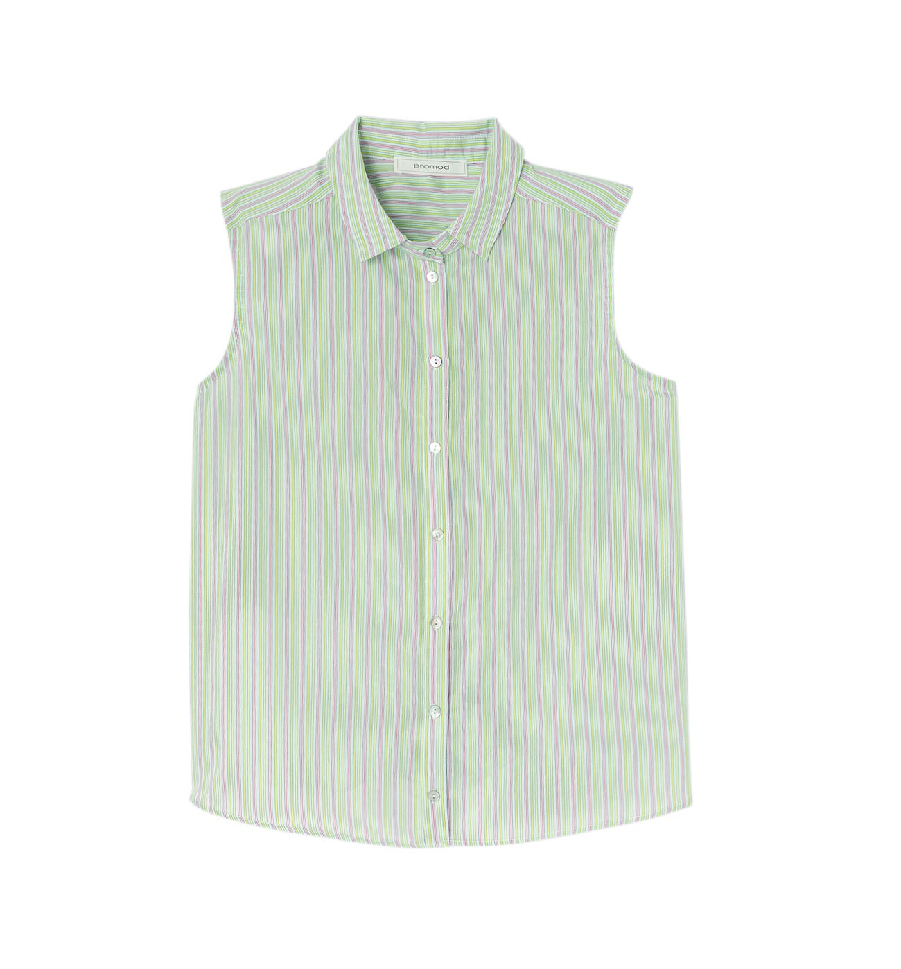 Chemise rayée sans manches - Rayé jaune