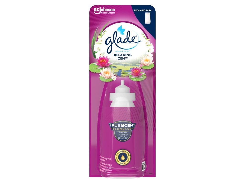 AMBIENTADOR GLADE SENSE & SPRAY RECARGA RELAXING ZEN 18ML