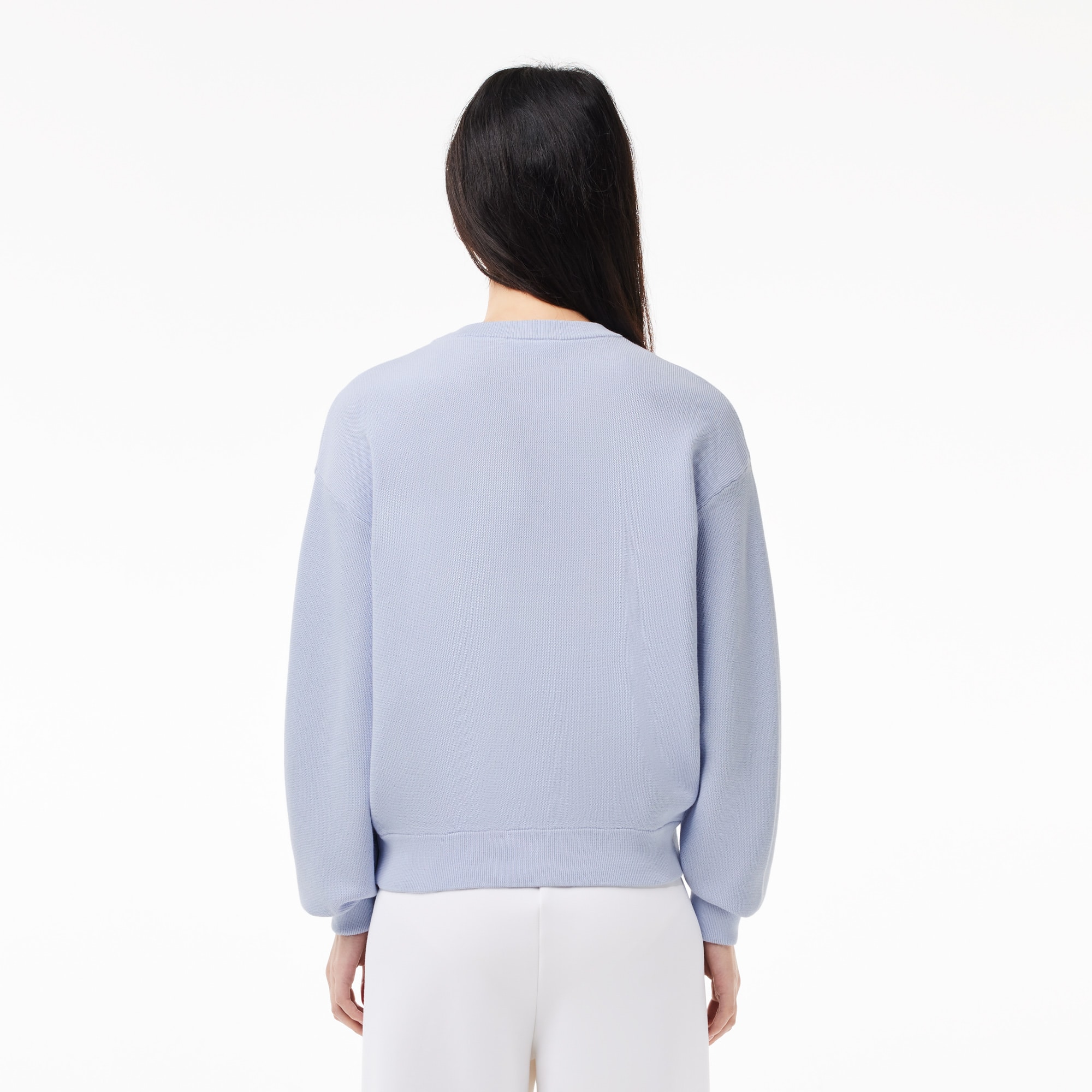 Pull col rond femme Lacoste en coton biologique Pullovers - Bleu - Lacoste - Femme