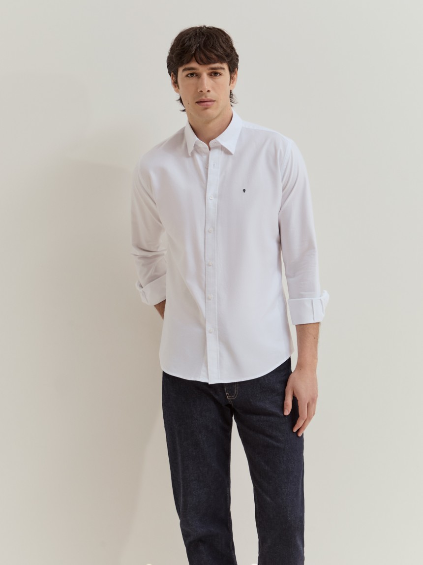 Camisa clássica slim fit em algodão