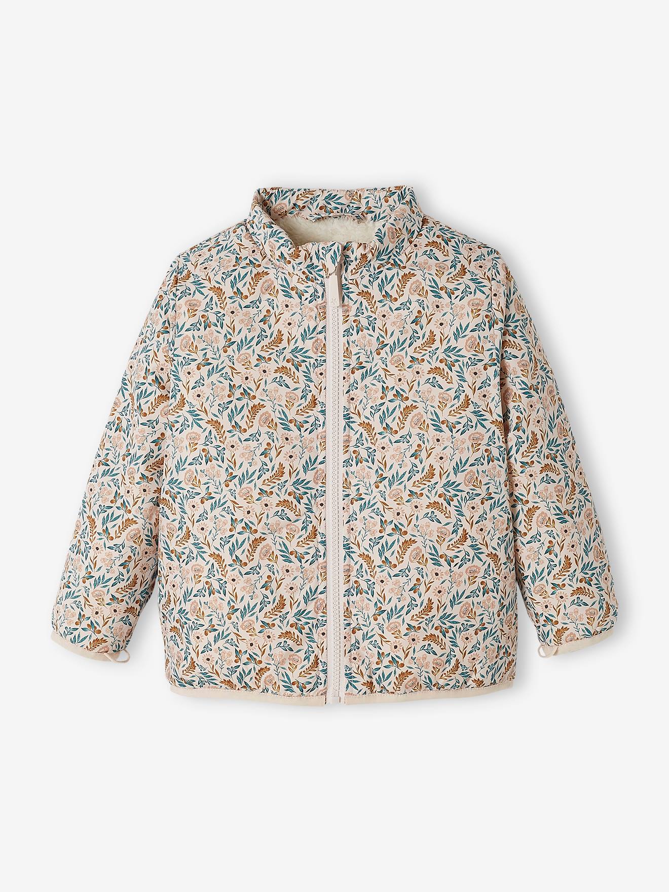 Parka com capuz 3 em 1, verde-escura lisa para meninas