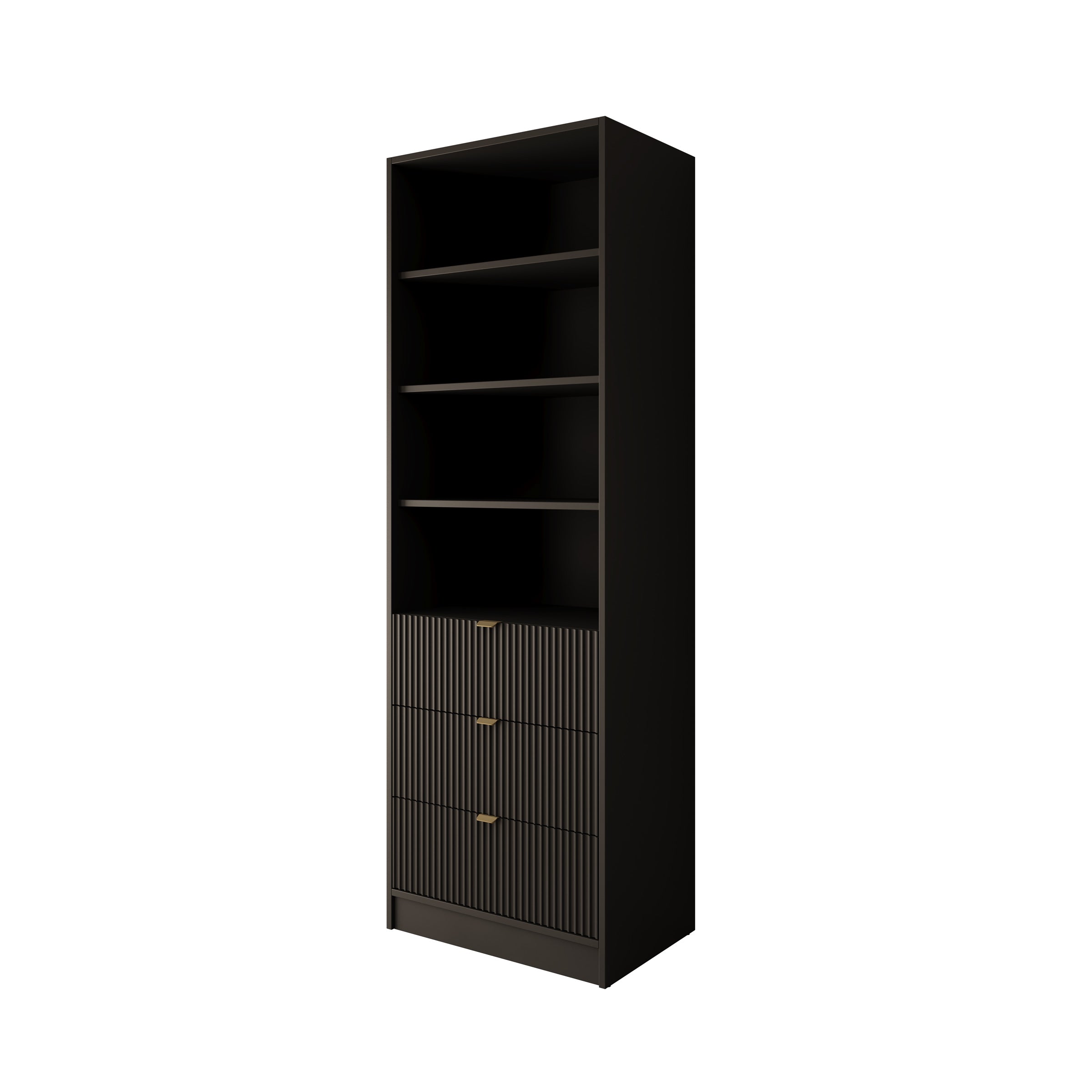 Tavares - Boekenkast - Zwart - 60x40x180 cm
