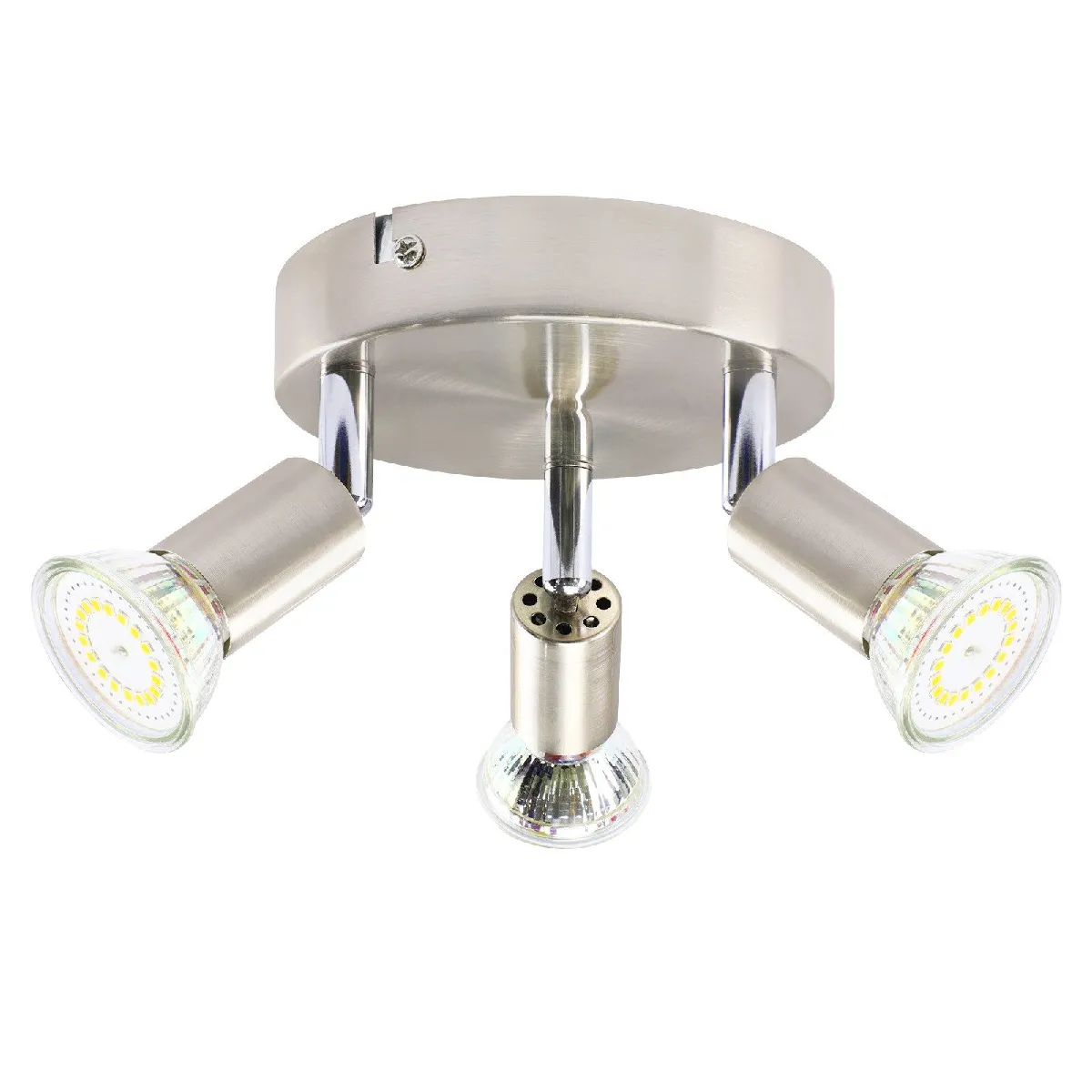 Nettlife - 3 Spots de Plafond GU10 Nickel