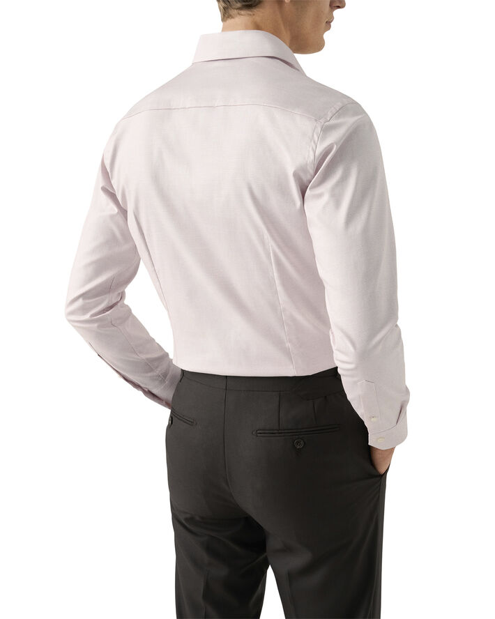 ETON Contemporary Fit Pink Semi Solid Cotton Tencel Lyocell Shirt Pink
