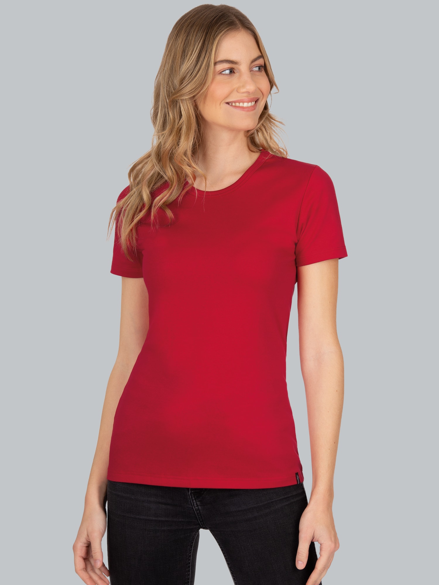 T-Shirt aus Baumwolle/Elastan Kirsch