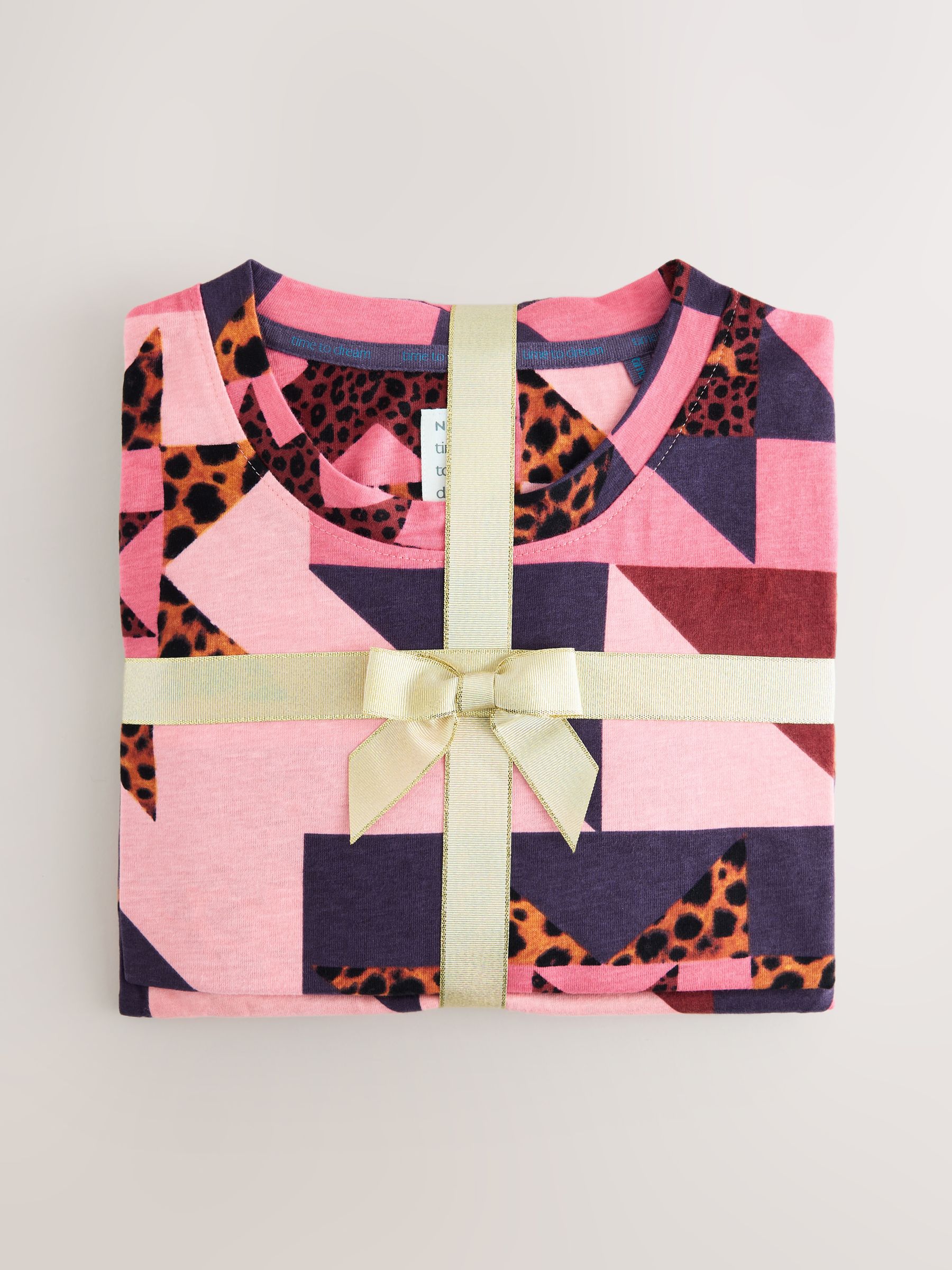 Roze ster - Pyjama met lange mouwen