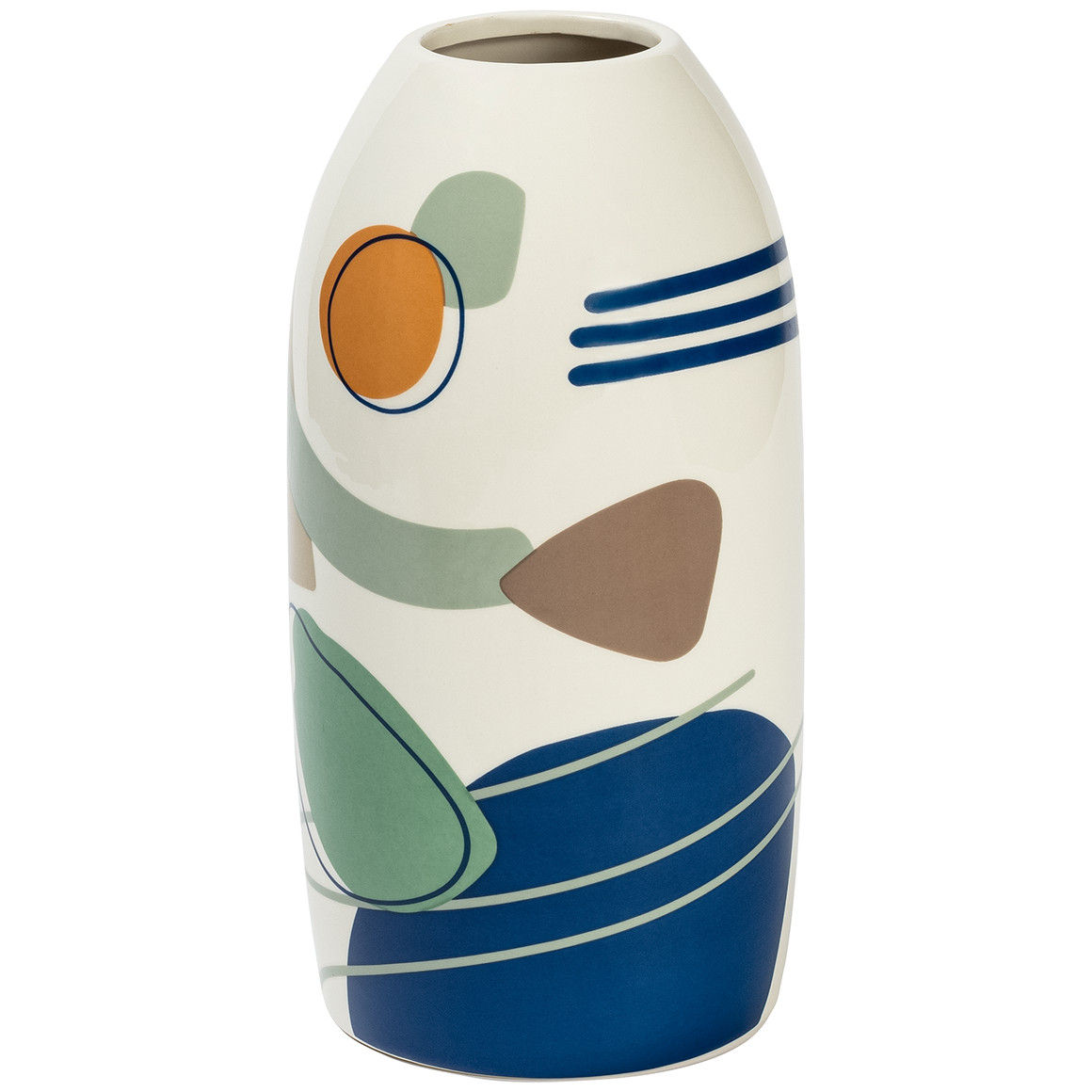 My Home Große Vase im modernen Design creme / blau / grün