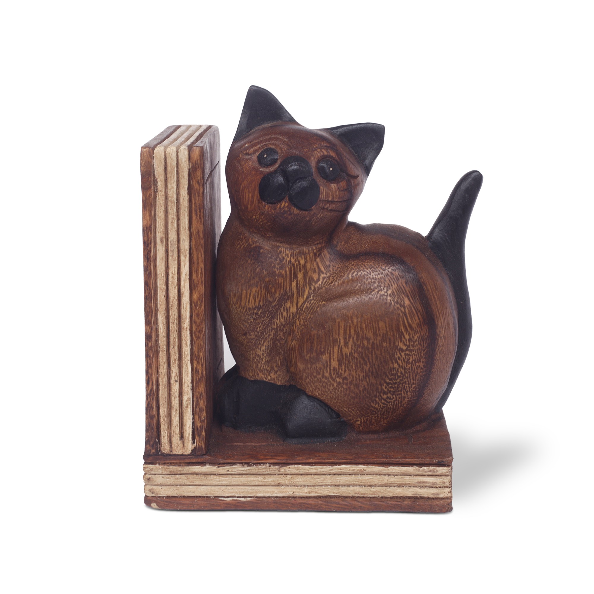 Set Buchstützen 'Katze', aus Akazienholz von fischer's lagerhaus