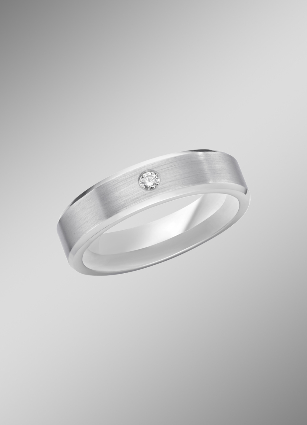 Mattierter Trauring in Silber 925/- fein