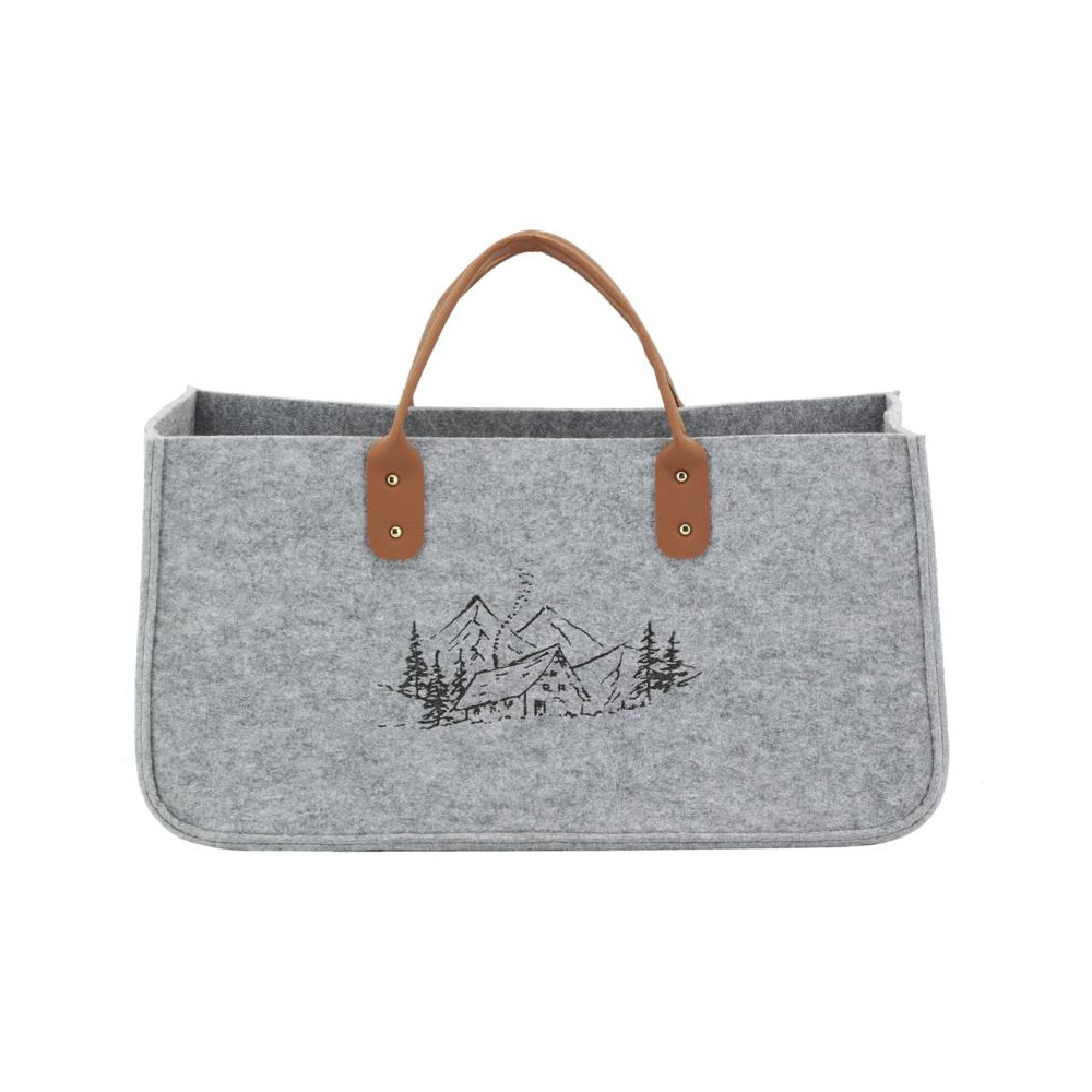 Sac à bûches en feutrine 50 x 25 cm