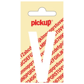 Pickup plakletter V wit mat 60 mm