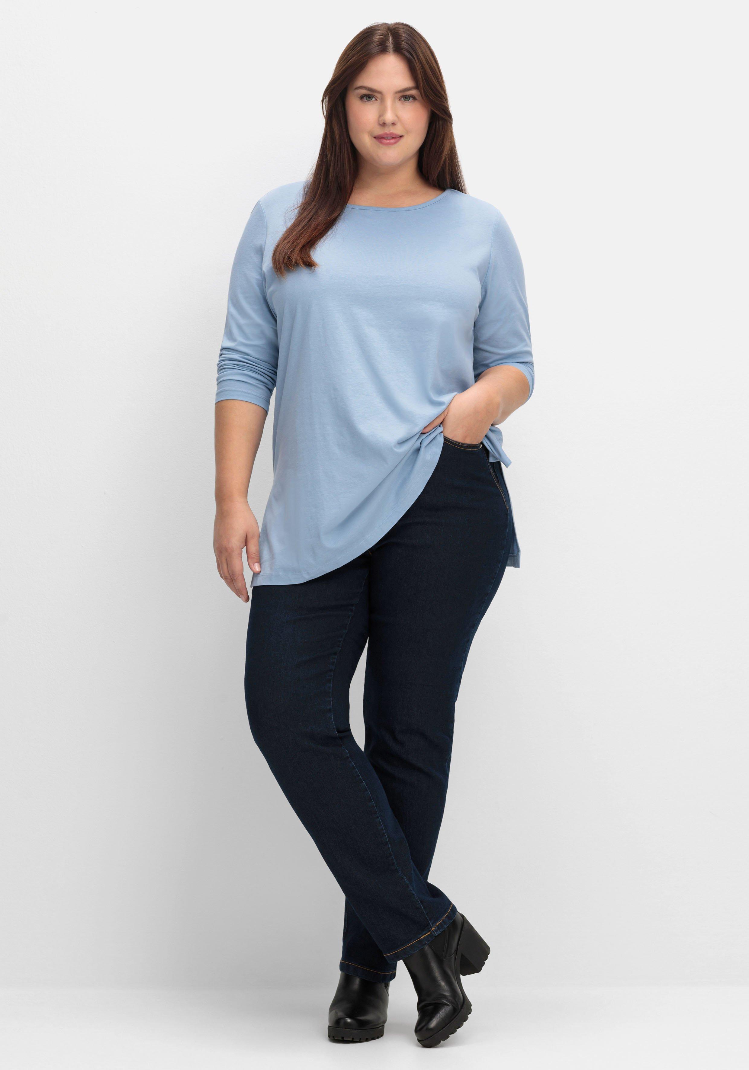Longshirt mit hohen Seitenschlitzen