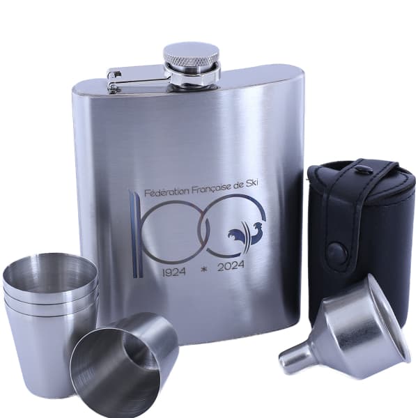 Gourde FFS SET FLASQUE ET VERRES EN ACIER INOXYDABLE
