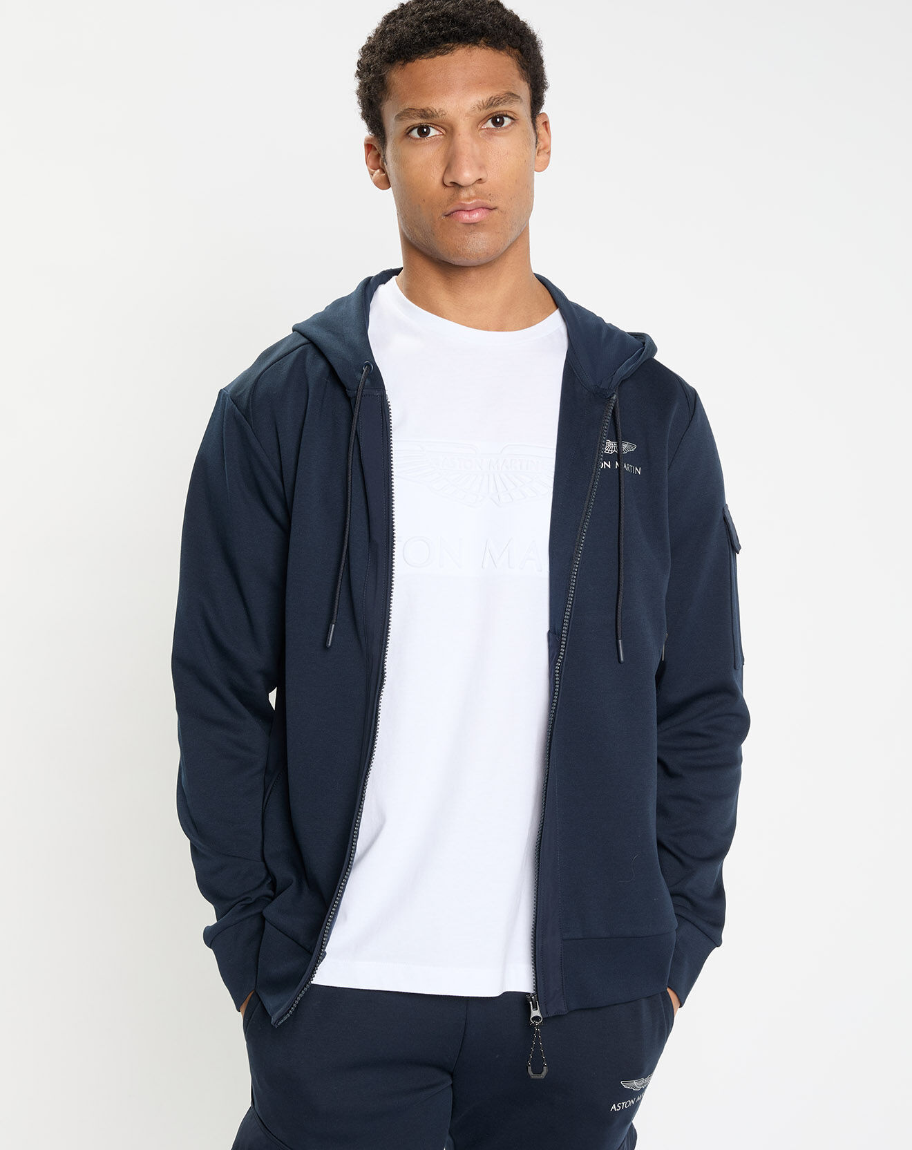 Hackett London Sweat zippé Aston Martin Racing bleu marine