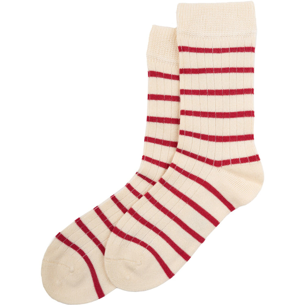 Køb minipop® Chili Pepper/Off White Bambus Strømper Stripe