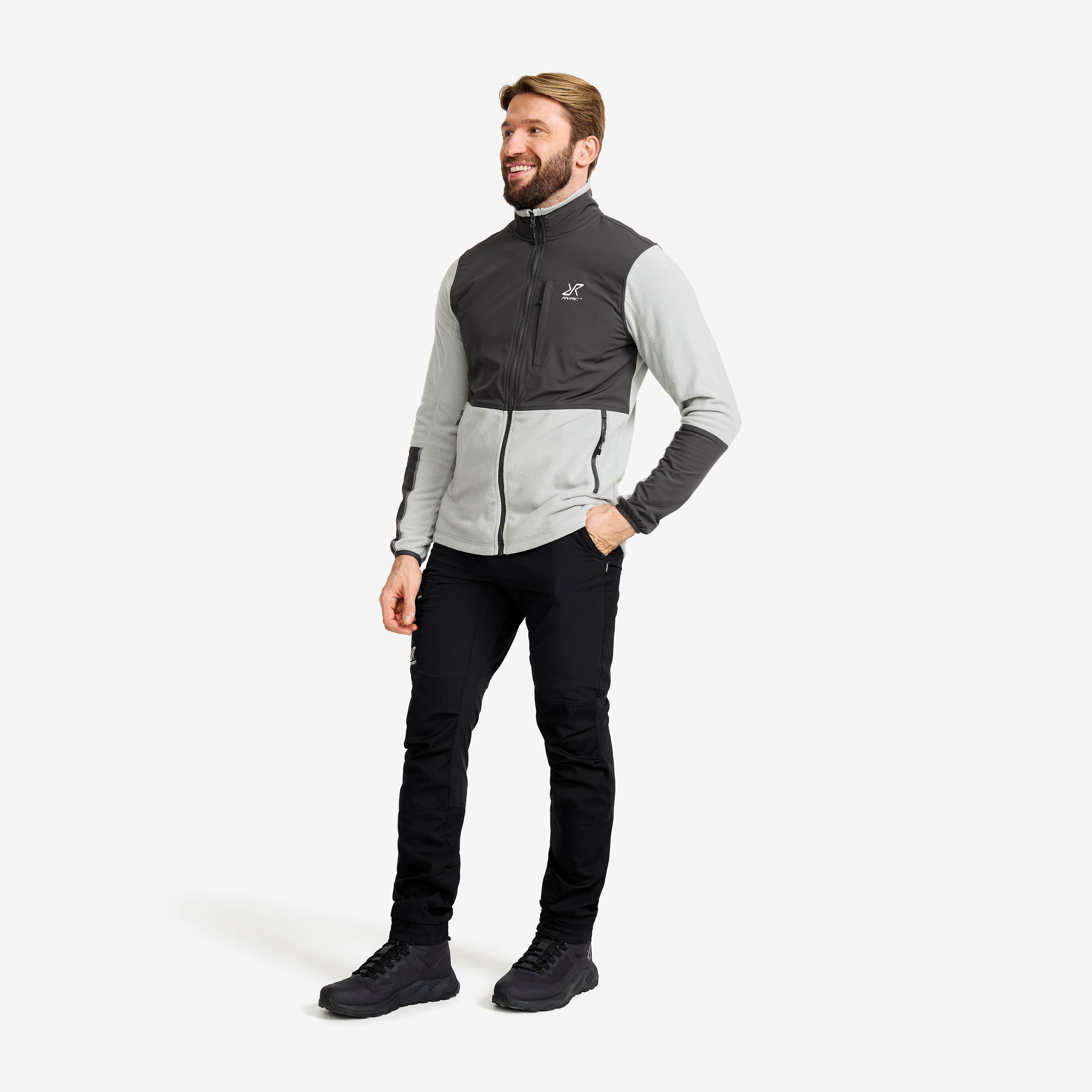 River Hybrid Fleece Herre Limestone Grey