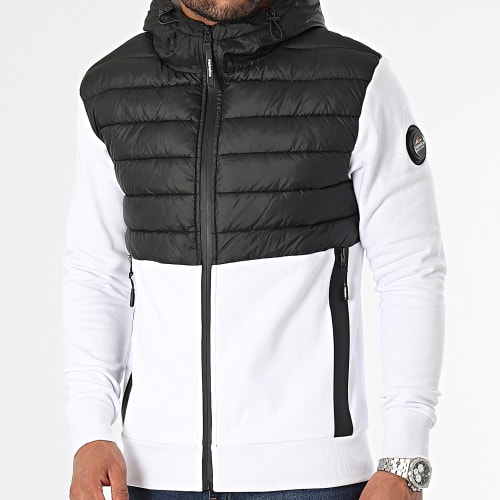 Doudoune Capuche Briançon Noir Blanc
