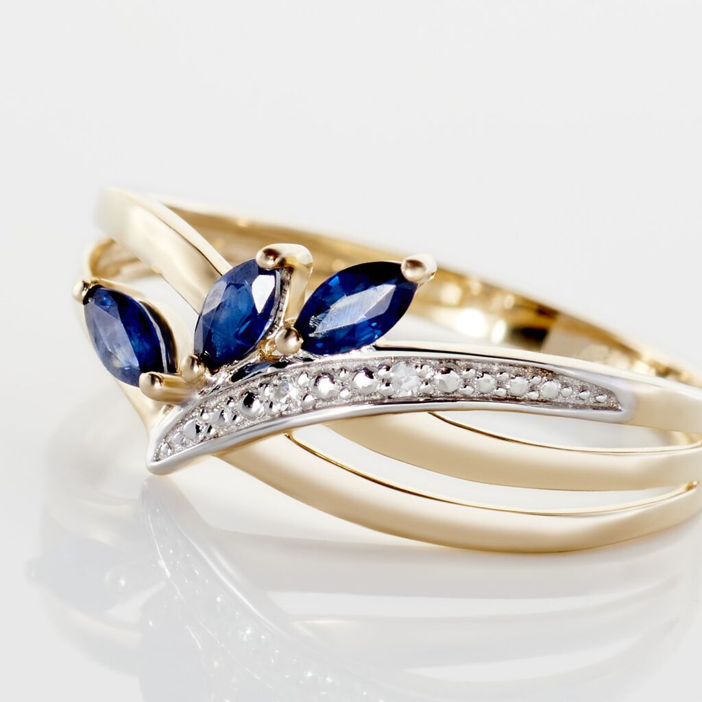 Bague Or Jaune Carl Saphirs Diamants