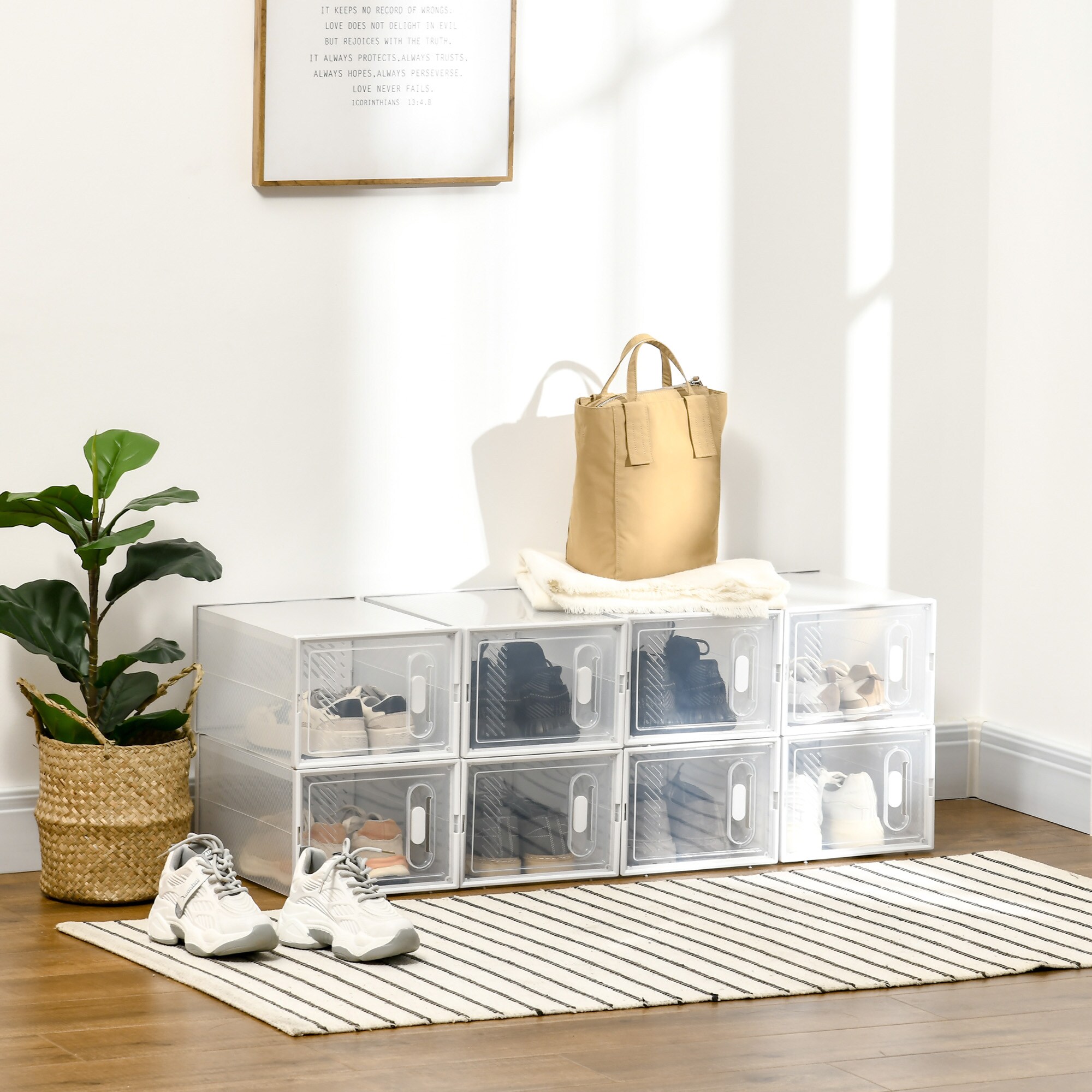 HOMCOM Aufbewahrungsschrank mti Lüftungsöffnungen transparent 25L x 35B x 19H cm