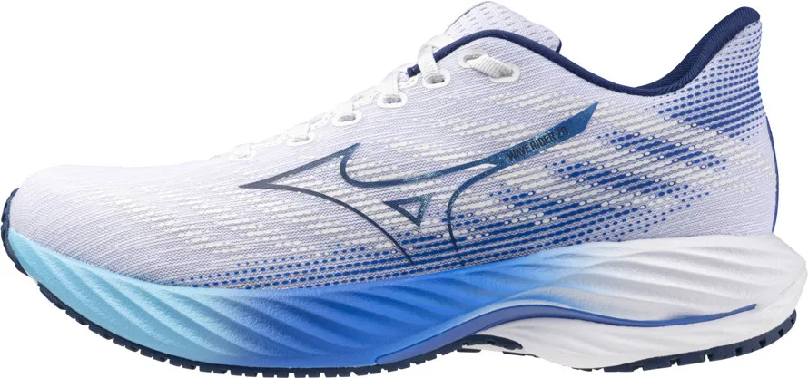 Mizuno Men's Wave Rider 28 White/Estate Blue/Mugen Blue