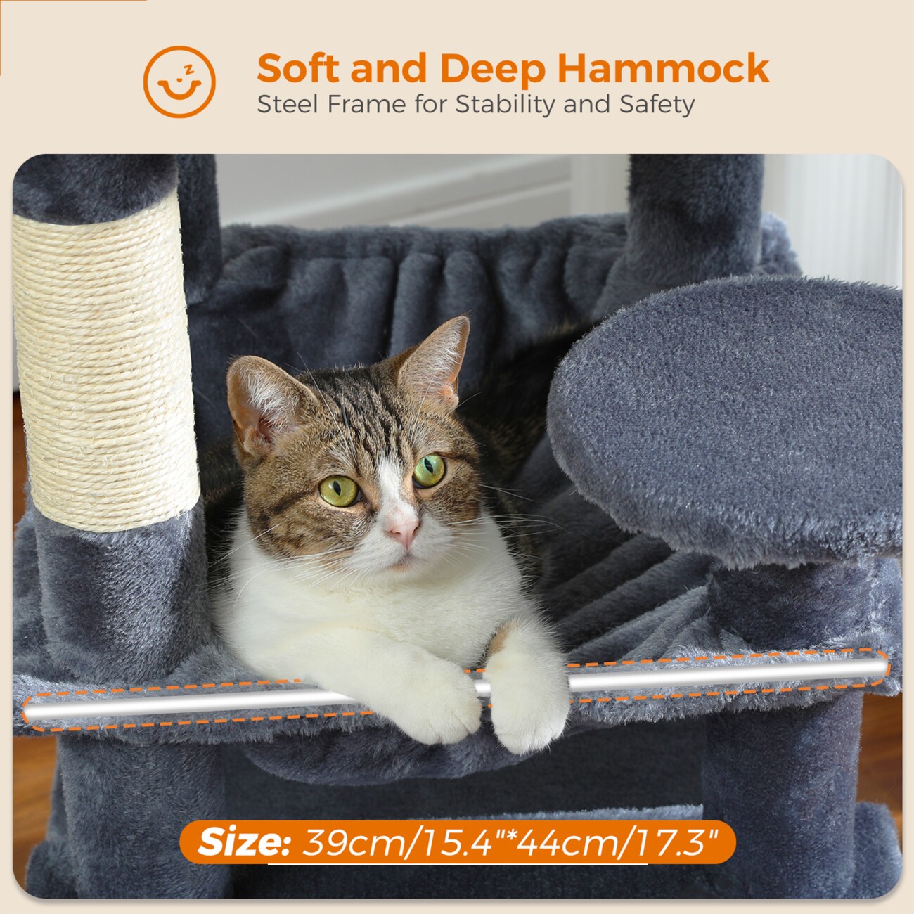 Pawz Road mittelgroßer Katzenbaum 136cm dunkelgrau
