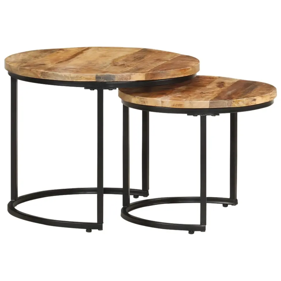vidaXL - Tafeltje - Bruin - Hout - Ø 40 x 34 cm - 2 stuks