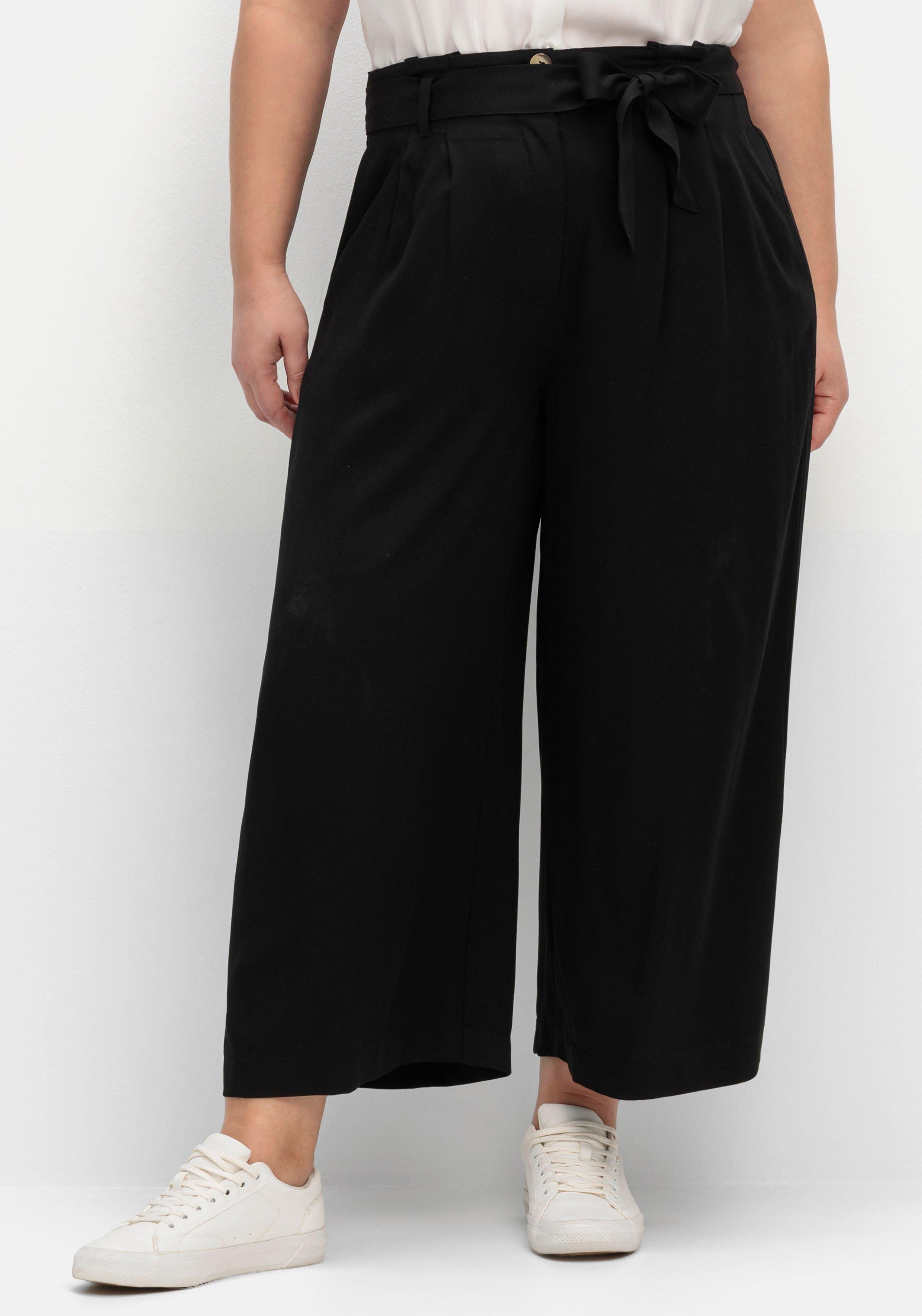 Culotte mit High-Waist-Bund und Stoffgürtel