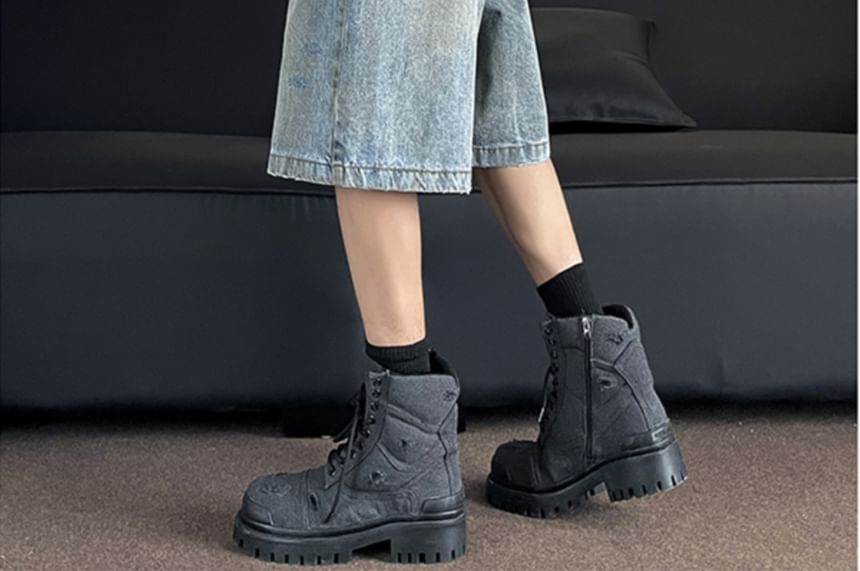 ROOSE - Denim shorts met hoge taille en wijde pijpen