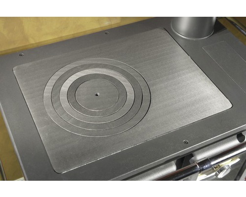 Nordica Extraflame continu brandende kachel, roze kleur, rood kookplaatmateriaal, 6,5 kW