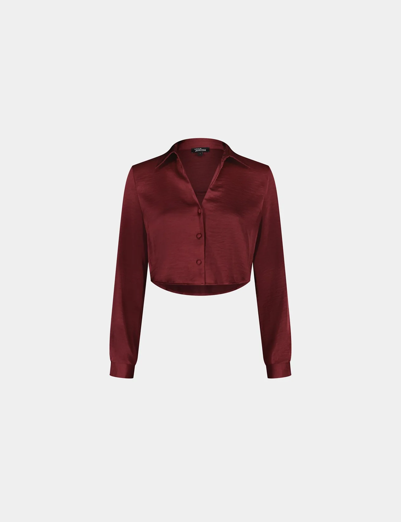 Chemise courte satinée prune
