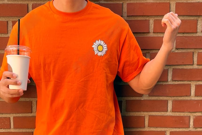 SeoulPop - T-shirt met korte mouwen en bloemenprint, losvallend