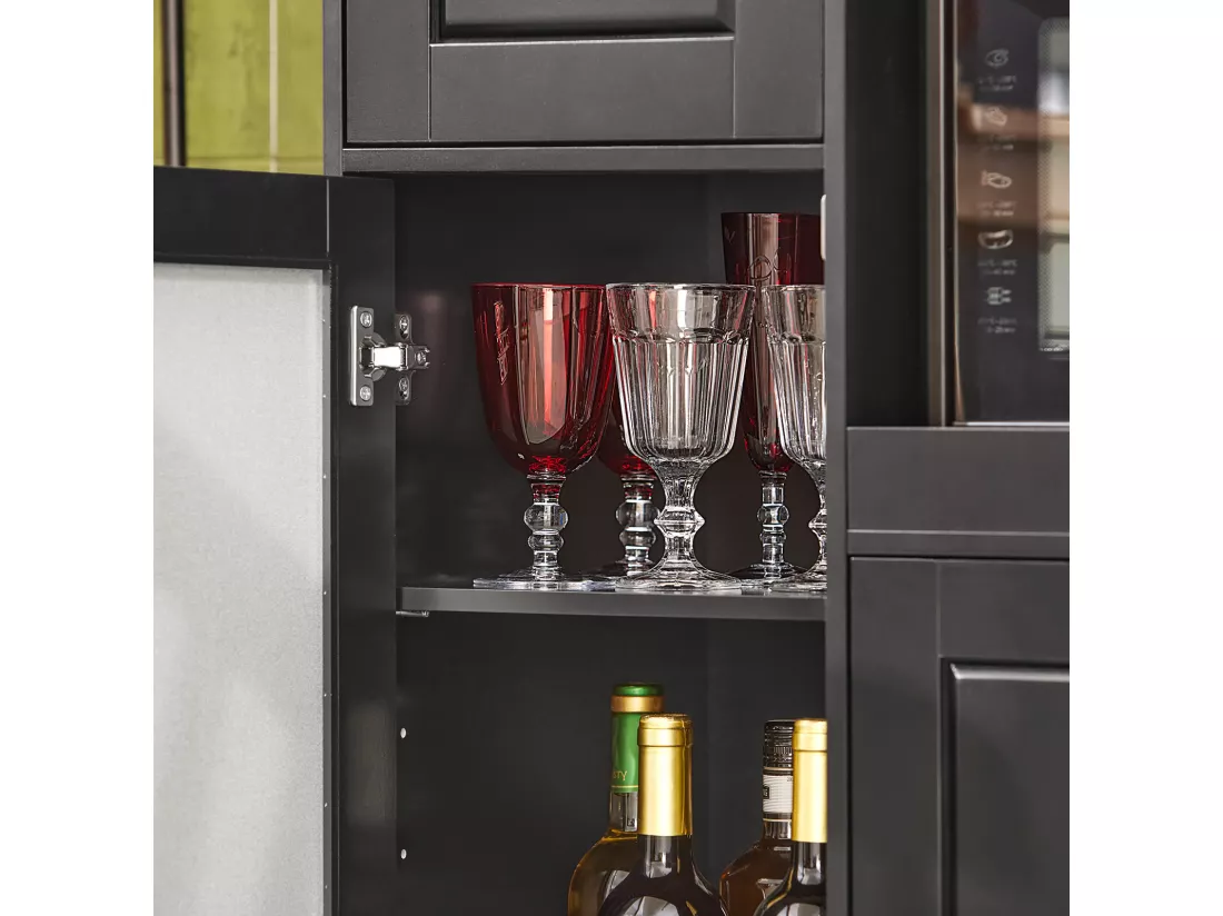 SoBuy FSB78-SCH Meuble Micro-Ondes Buffet Commode sur roulettes Armoire avec 3 Portes, 1 Tiroir, 1 Compartiment, pour Cuisine, Salle à Manger, Salon