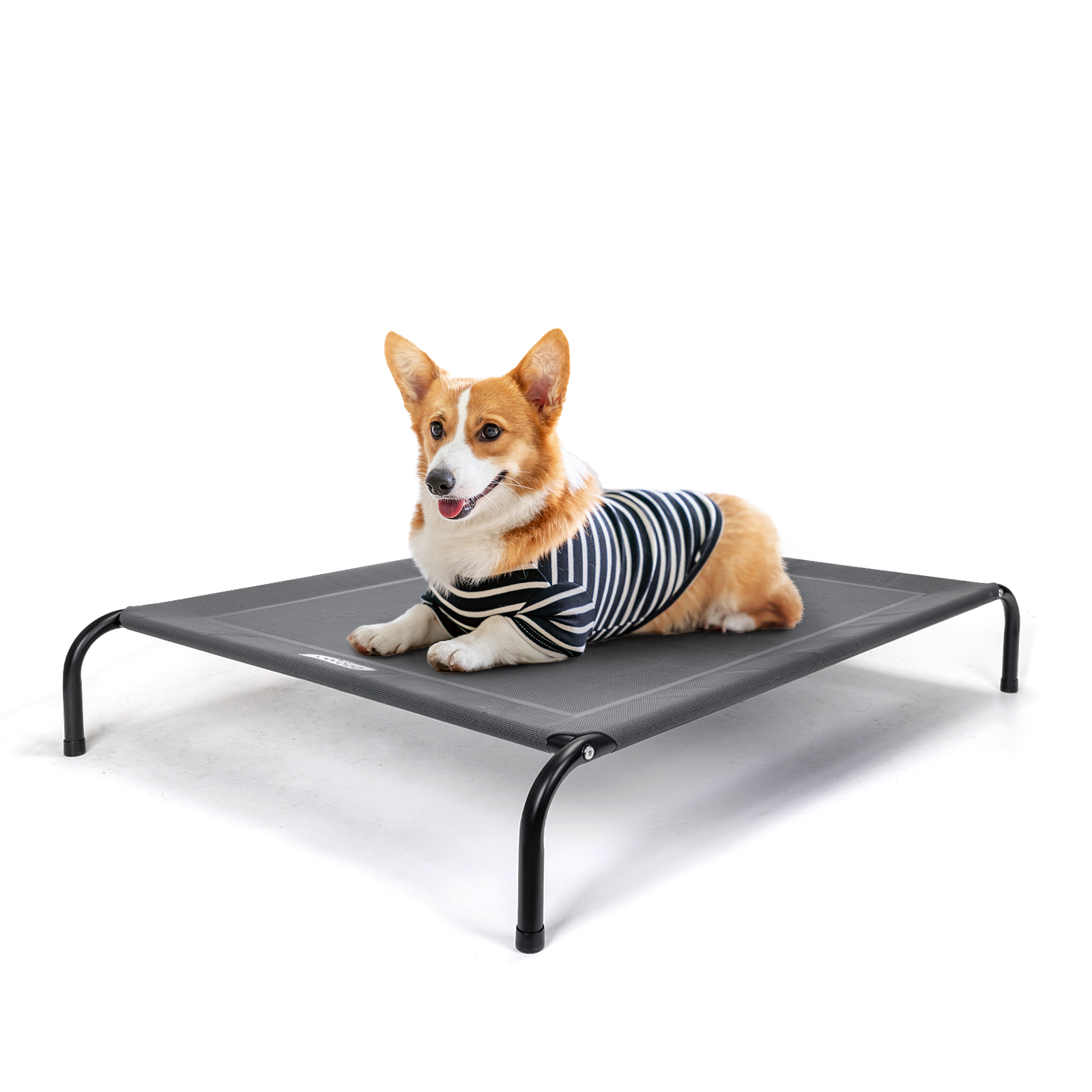 Cama elevada Nobleza para cães de grande porte, cama refrescante para cães, cama respirável para animais de estimação para uso interno/externo em jardins e terraços, cama resistente e lavável para cães, cinza, tamanho GG (XL), 137 x 90 x 20 cm