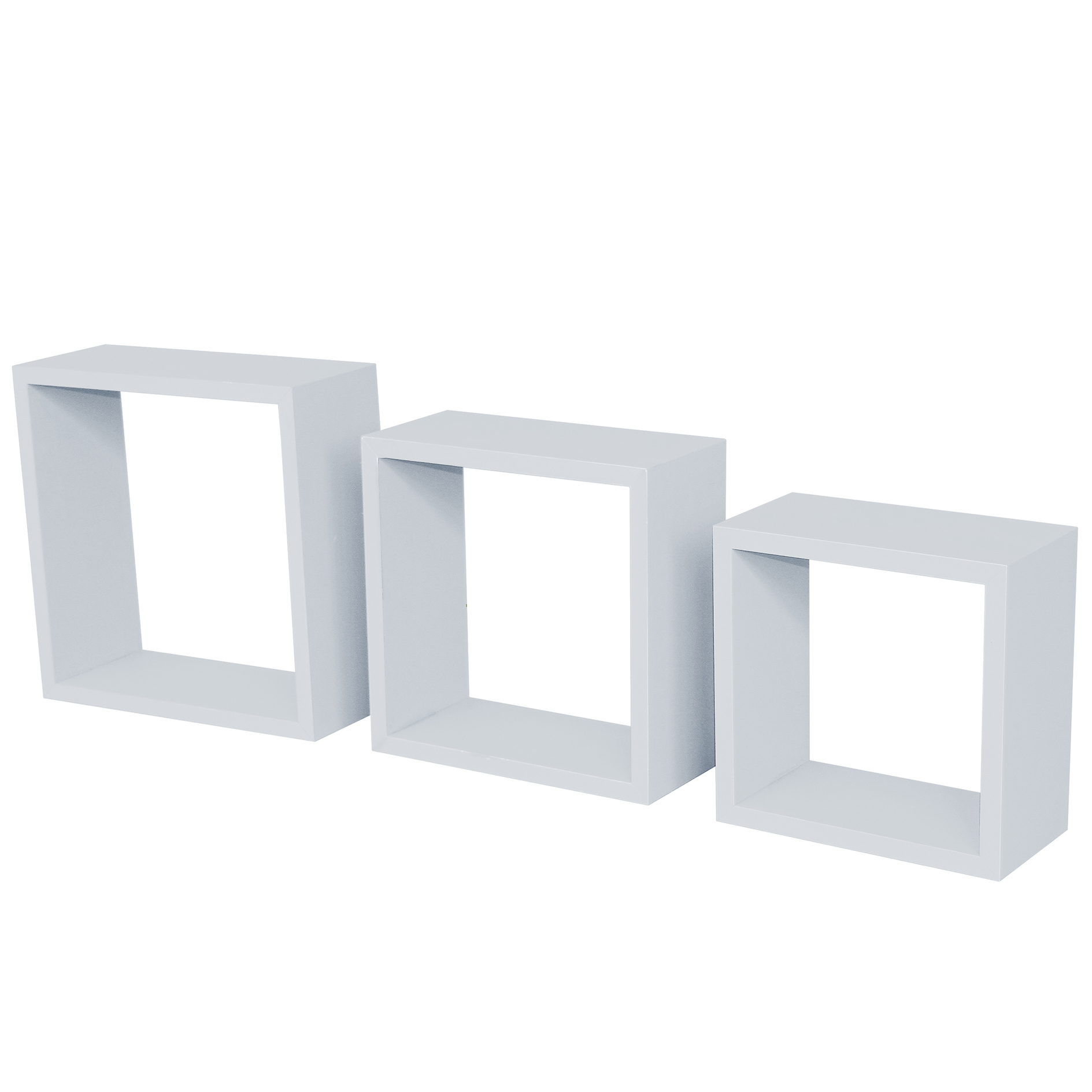 3er-Set Wandregal - weiß - MDF