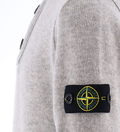 Stone Island Bluse m. Knöpfe - Wolle/Viskose - Grau Meliert
