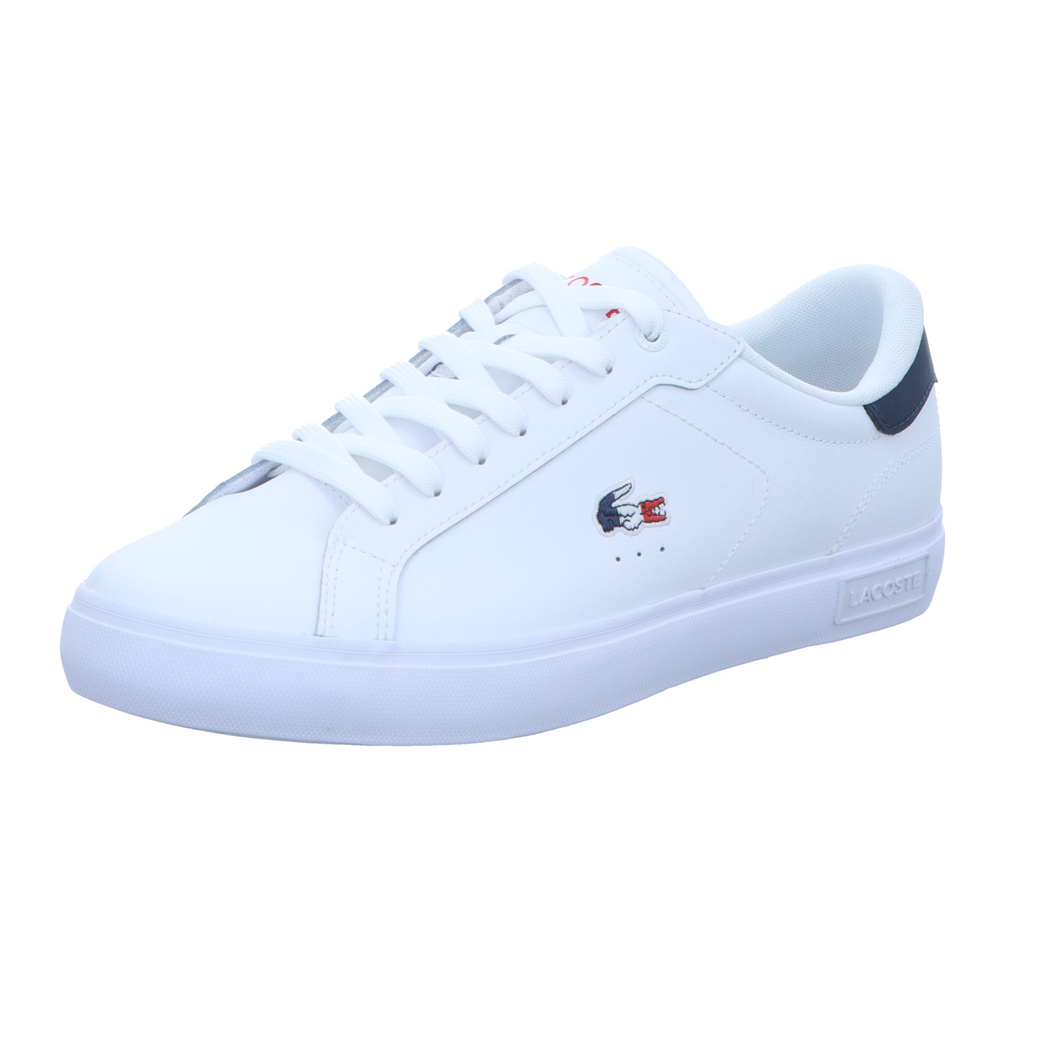 Lacoste Herren-Sneaker MENs POWERCOURT SNEAKERS Weiß-Blau-Rot