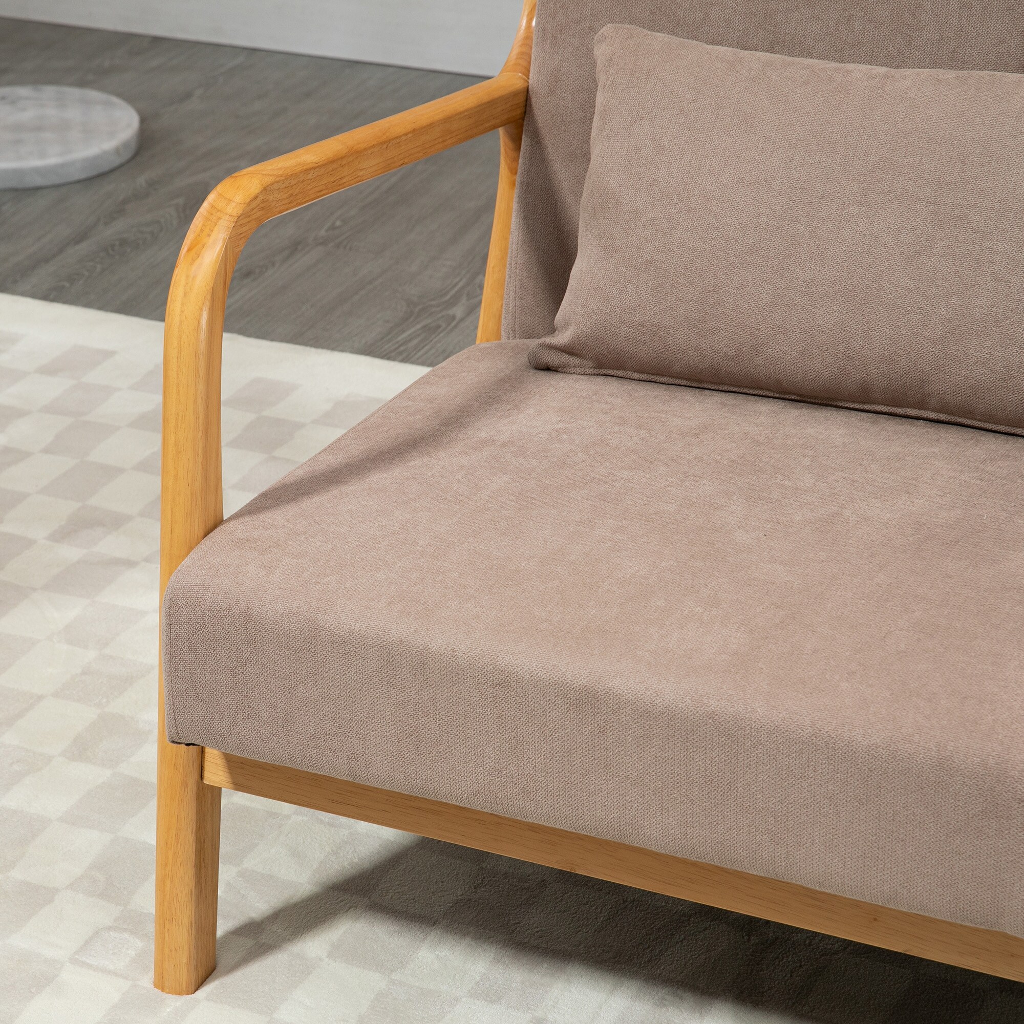 HOMCOM 2-Sitzer Sofa mit Rückenkissen grau 122L x 71B x 76H cm