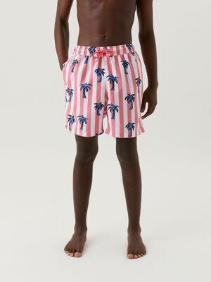Björn Borg Kenny Badeshorts, Bb Palmstripe Sunkist Coral