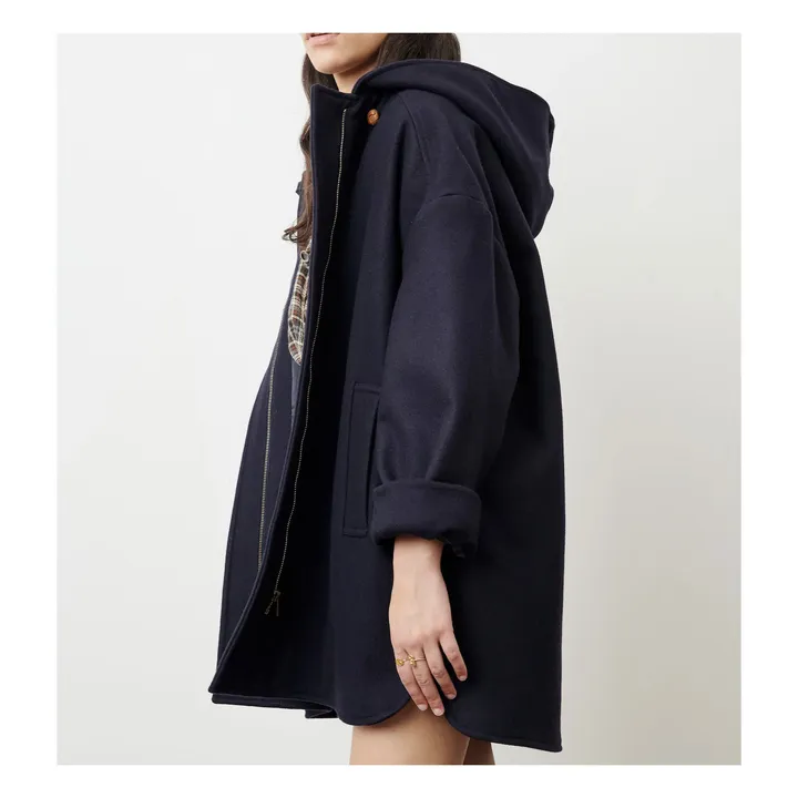 Sessùn Manteau Nu Nana Drap de Laine Recyclée | Bleu marine